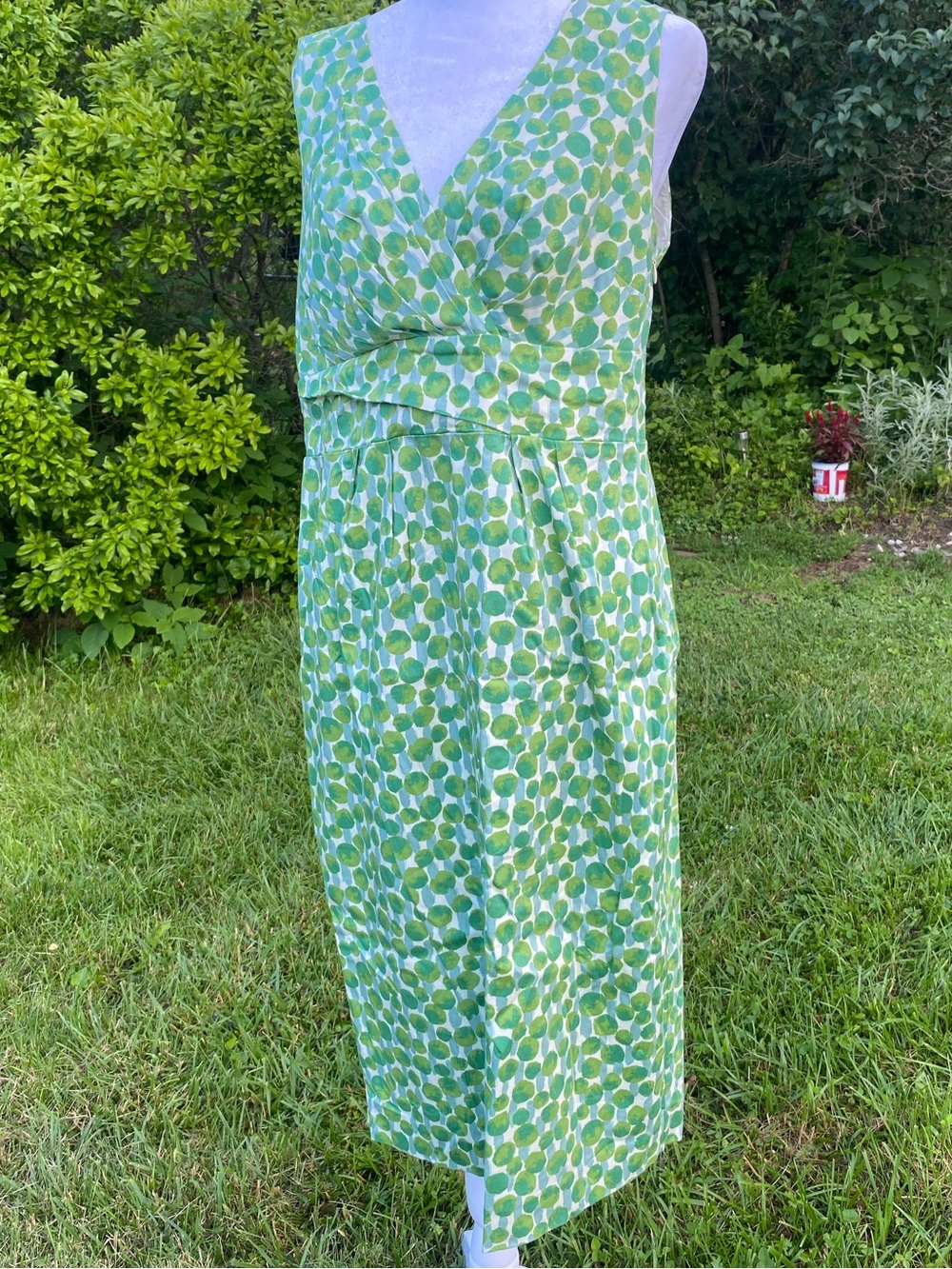 Boden Green Polka-Print Sleeveless Midi Dress 8